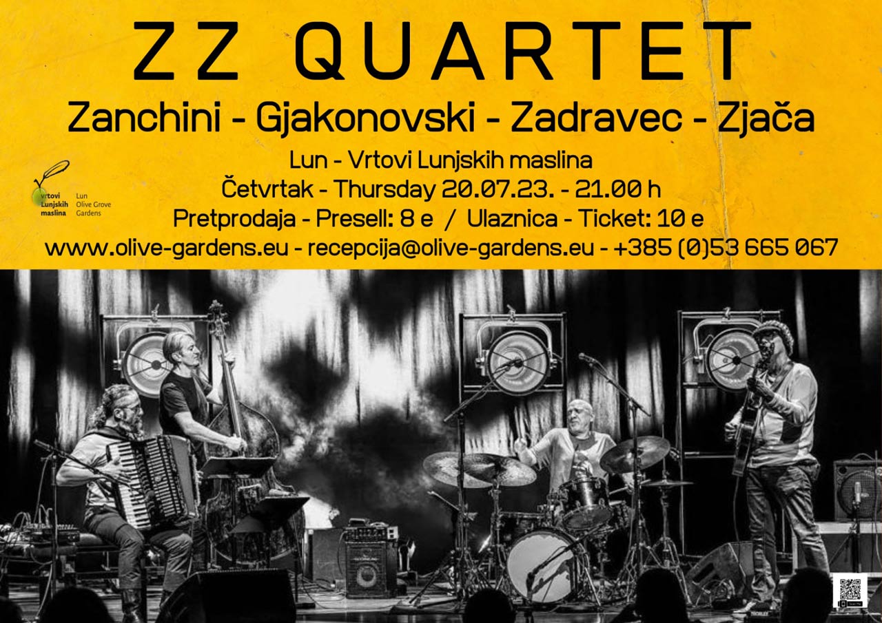 KONCERT  ZZ QUARTET   Novalja   Plakat